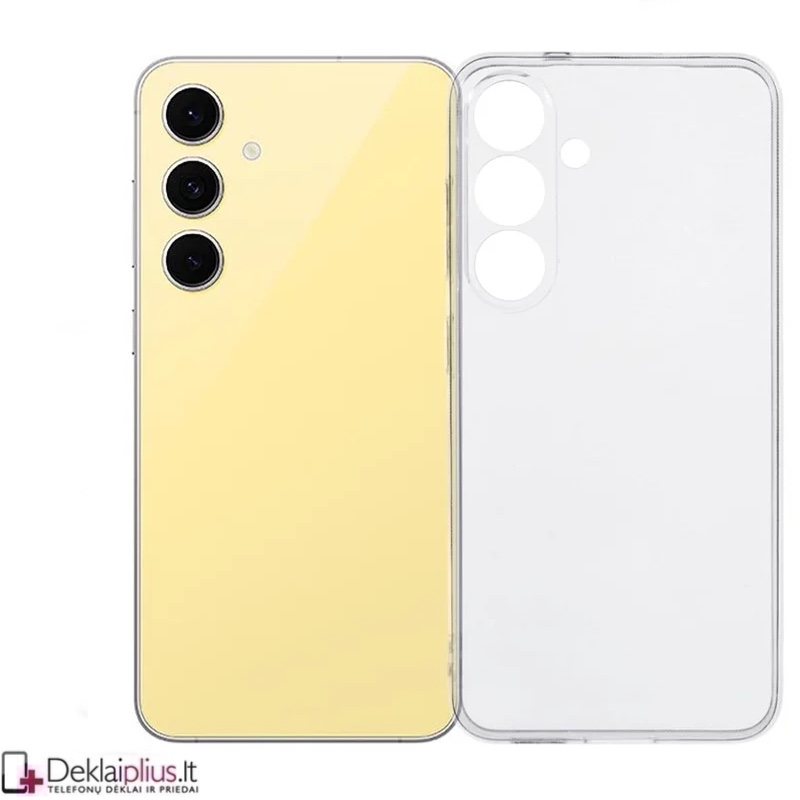 Silikoninis ploniausias dėklas su kameros apsauga - permatomas (Samsung Galaxy S25) Silikoninis ploniausias dėklas su kameros apsauga - permatomas (Samsung Galaxy S25)